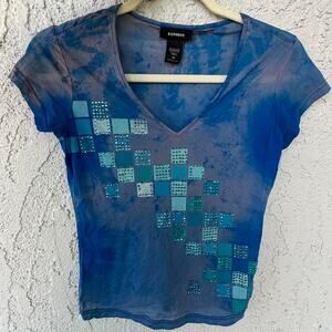 Express mesh t shirt y2k